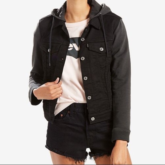 levi's hybrid trucker jacket black
